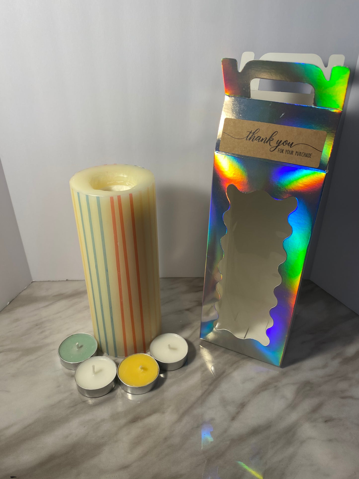 Picture tealight candle with personalized image ￼￼￼