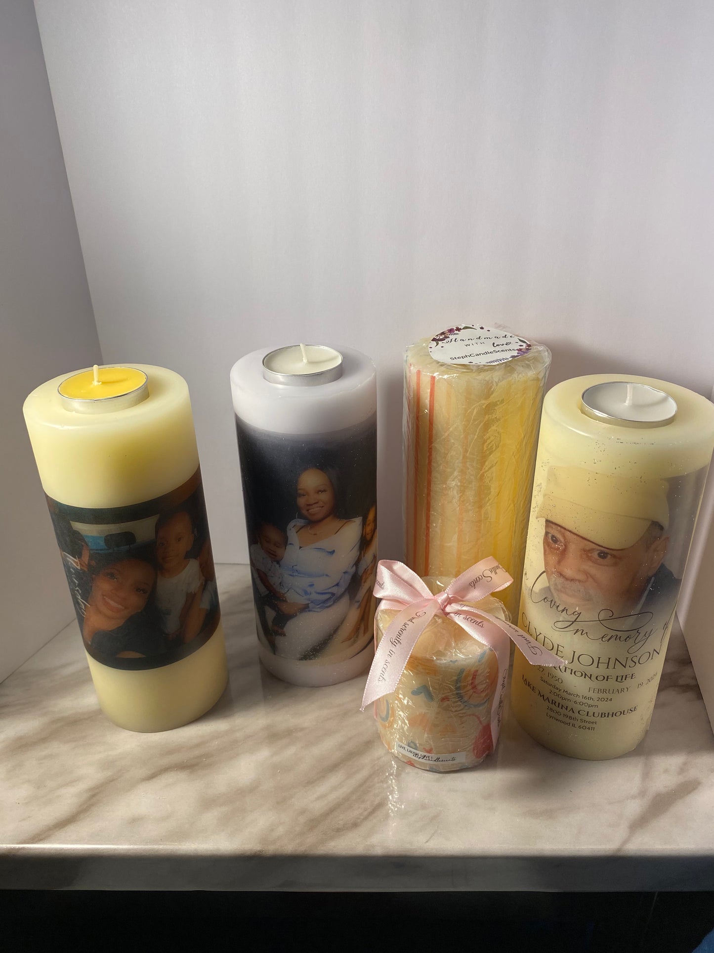 Picture tealight candle with personalized image ￼￼￼